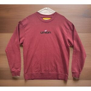 VTG UNION LA Crewneck Sweatshirt Sz L Burgundy Pullover Skate Active Lifestyle